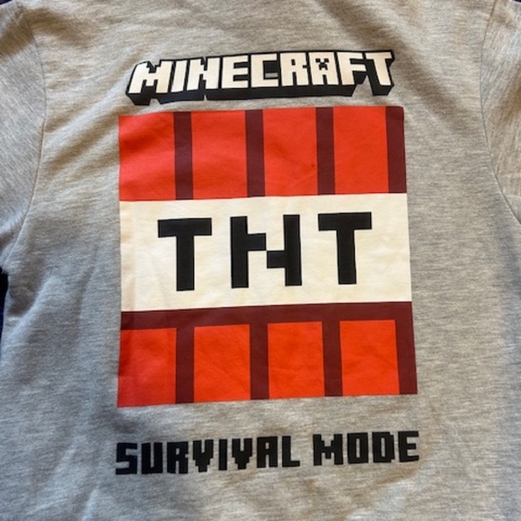 Boys Minecraft hooded sweatshirt - Heather Grey - Small - Picture 6 of 7
